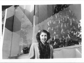1949, Mom and Dept. store Xmas tree.jpg